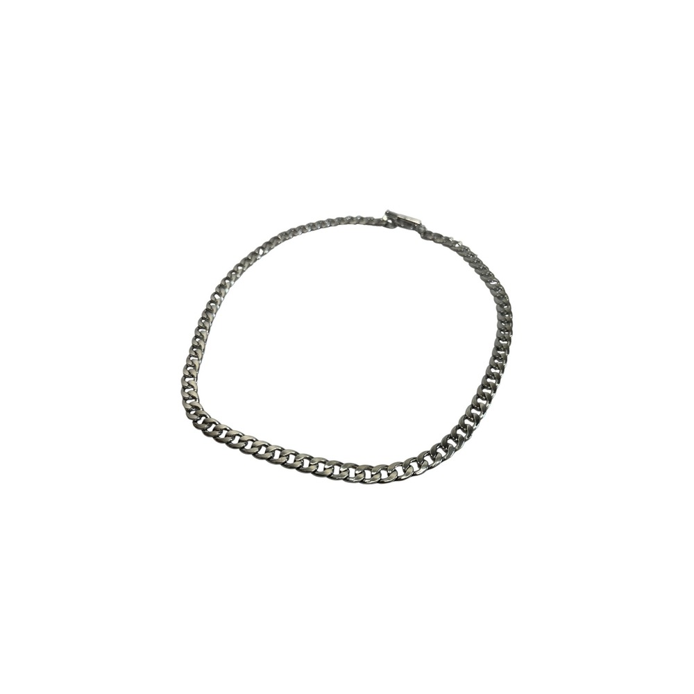 Curb Link Chain Necklace 21" Silver Tone Toggle Clasp